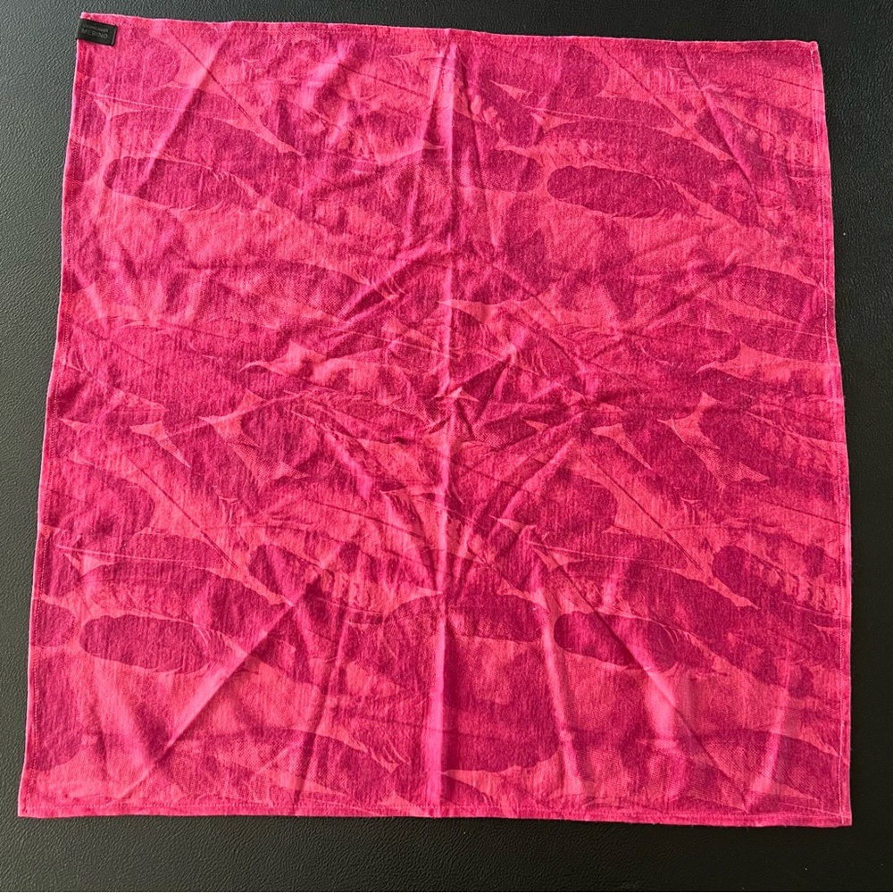 Ice Breaker Merino pink scarf  21”x21”